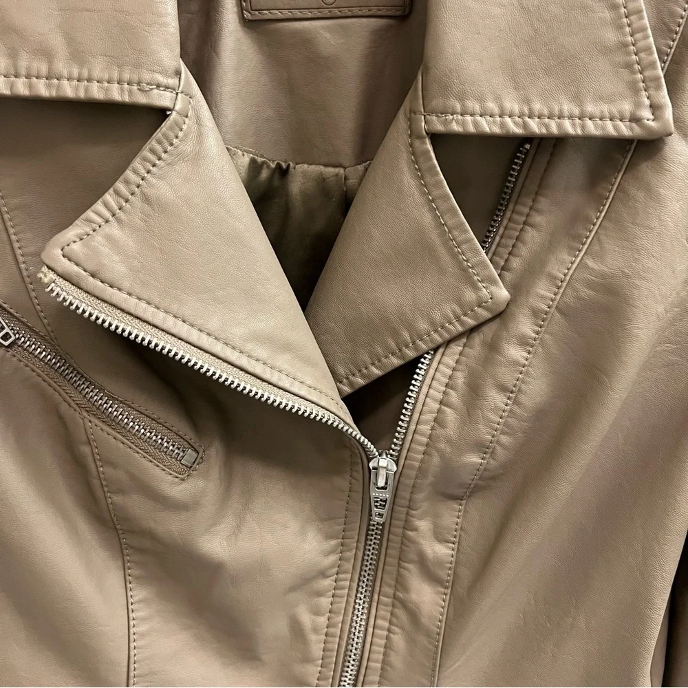 BLANK NYC Faux Leather Moto Jacket-Tan Brown - Picture 6 of 15